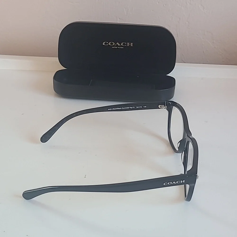 Coach HC6094 Womens Plastic Eyeglass Frame 5420 Black Black Gunmetal 52-19
